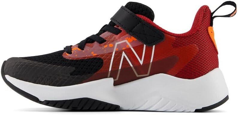 Кроссовки для бега New Balance Kids Rave Run V2 с липучкой, Black/True Red/Blaze Orange — фото 2