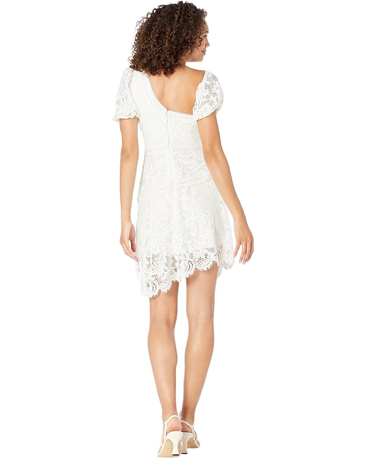 

Платье BCBGMAXAZRIA Scalloped Lace Dress, белый