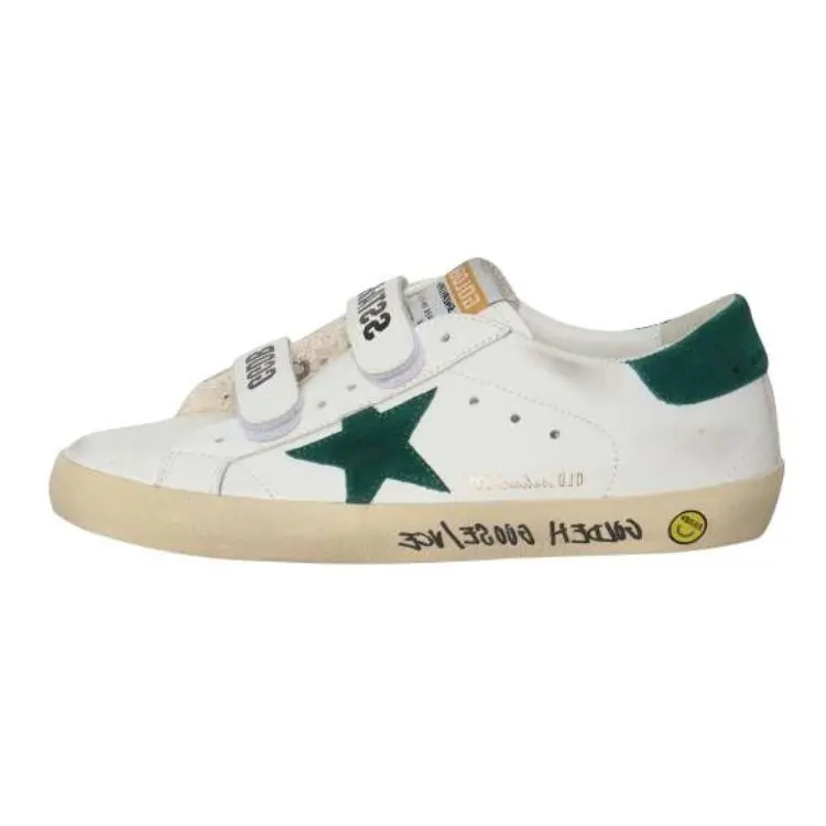 

Детские кожаные кеды Old School Golden Goose, зеленый