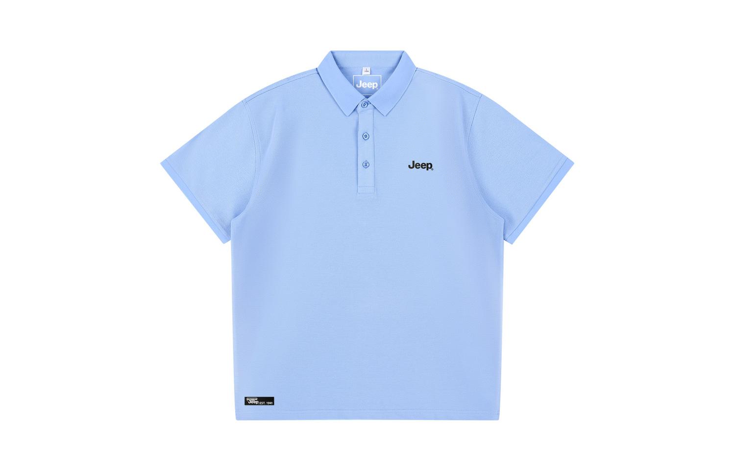 

Футболка поло унисекс Jeep, серо-голубая