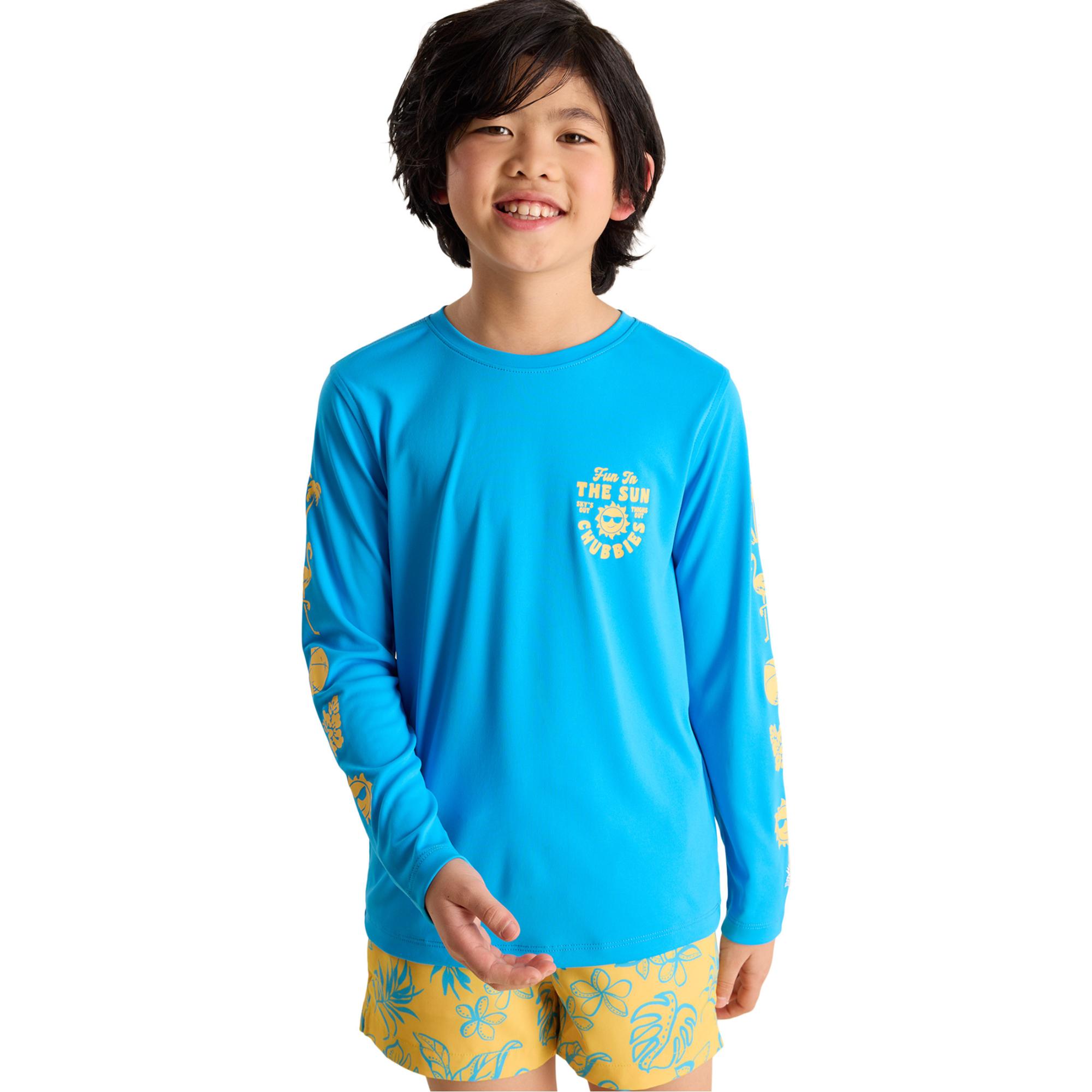 Детская футболка с круглым вырезом Sun Setter Sun Chubbies, Bright Blue — фото 3