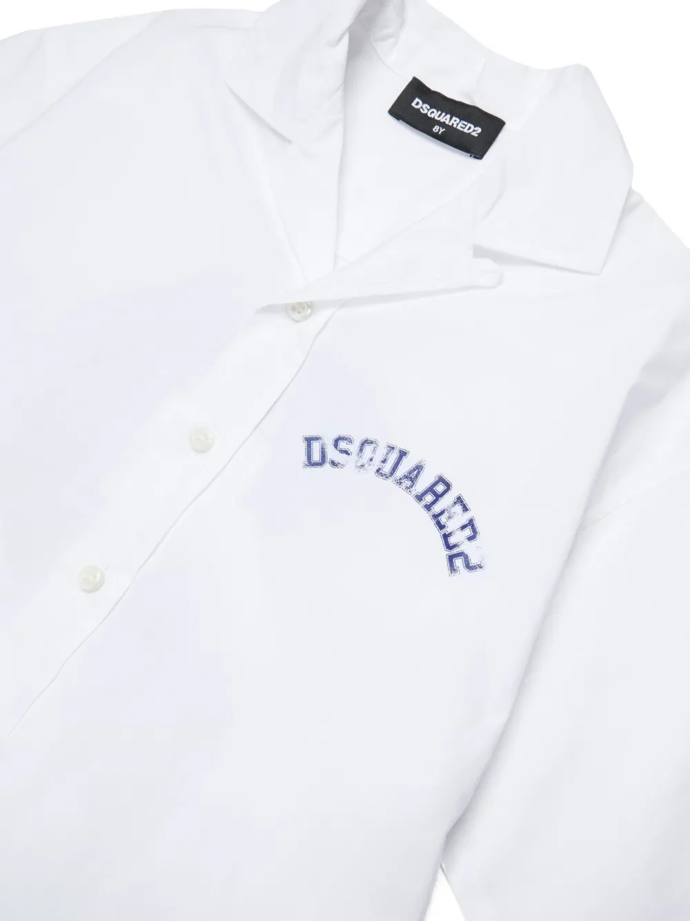 Рубашка из хлопка с вышивкой DSQUARED2 KIDS, белый — фото 2
