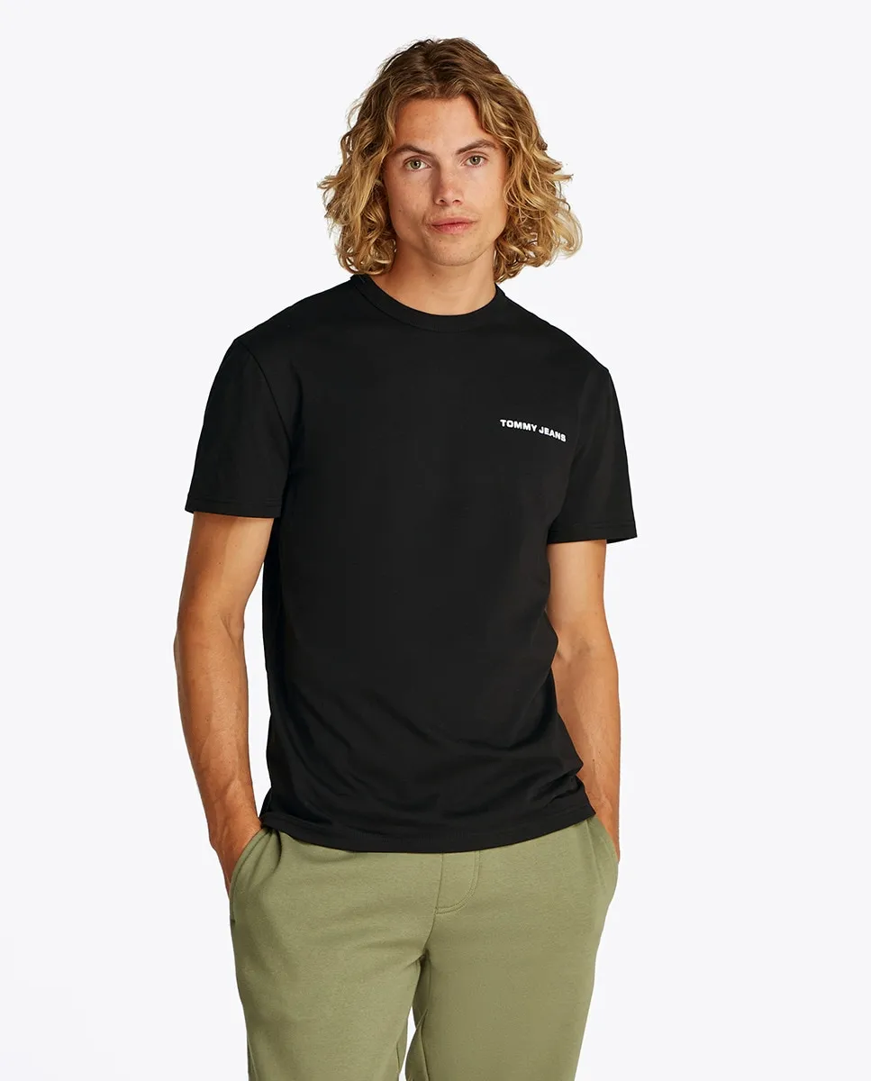 

Мужская футболка с логотипом на спине и классическим кроем Tommy Jeans, черный