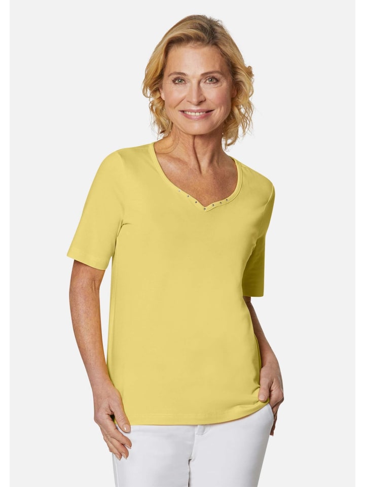 

GOLDNER Укороченный размер: базовая хлопковая футболка с коротким рукавом, расцветка «ромашка»