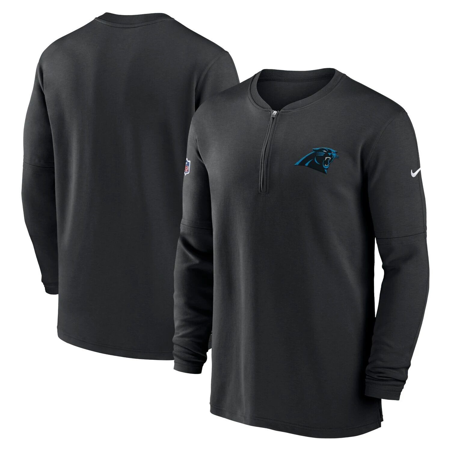 

Мужская черная футболка Carolina Panthers 2023 Sideline Performance с молнией четверть рукава и длинными рукавами Nike, Черный, Мужская черная футболка Carolina Panthers 2023 Sideline Performance с молнией четверть рукава и длинными рукавами Nike