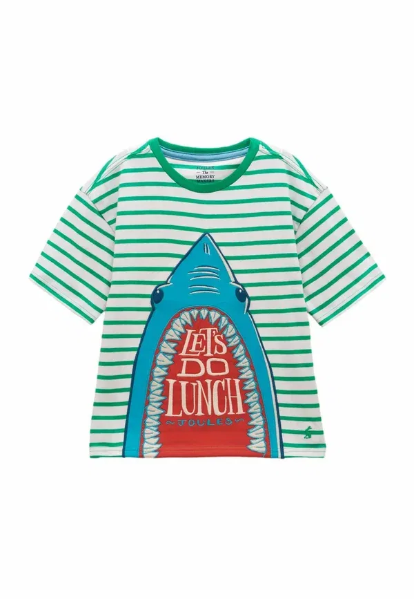 Футболка для мальчиков Joules Archie Applique Graphic, зеленая полоска