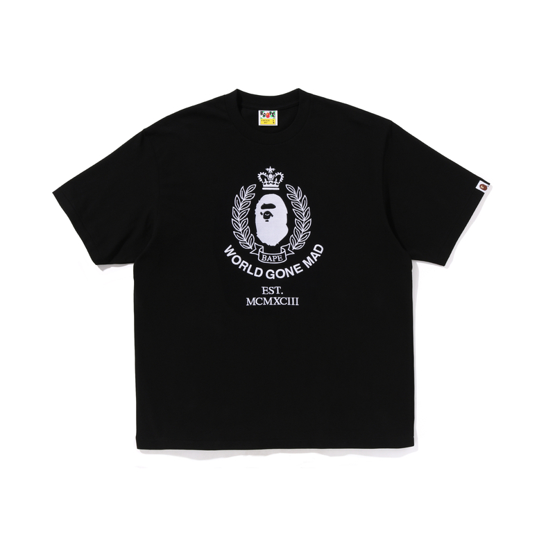 Футболка Bape Crest College Logo Relaxed Fit A BATHING APE белая WHX — фото 2