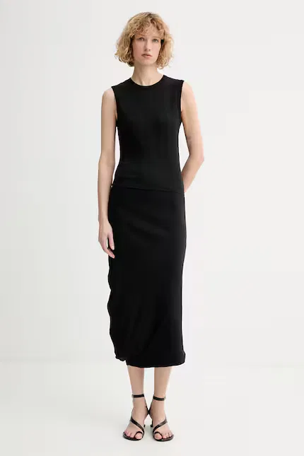 Платье макси асимметричное Calvin Klein, черный