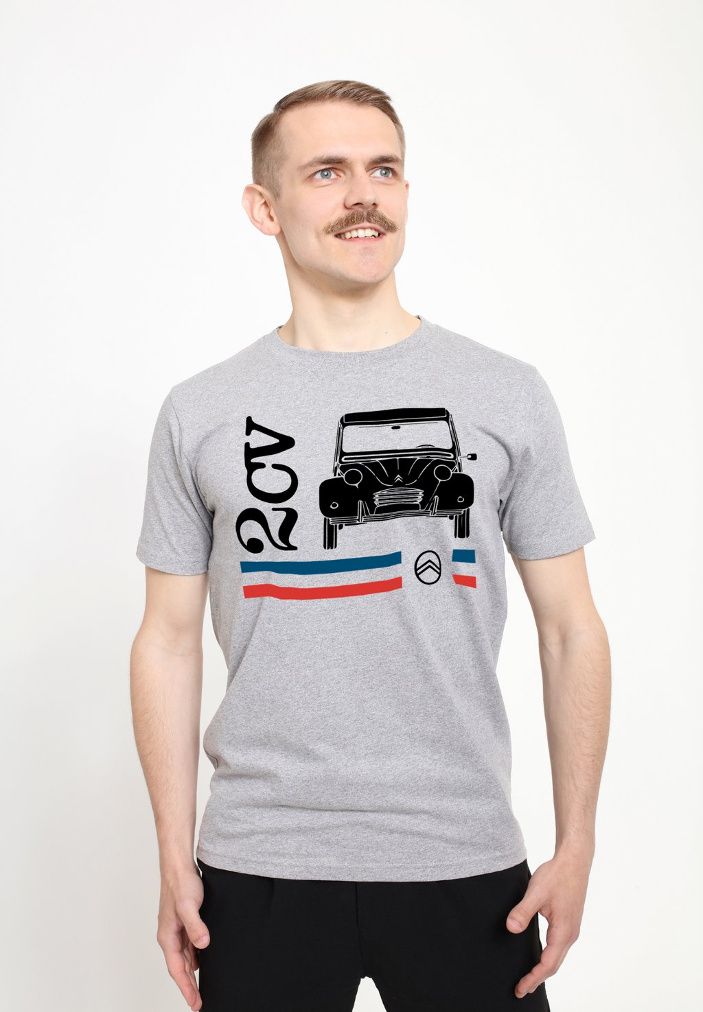 

Футболка с принтом CITROEN 2CV RACING STRIPES Henry Tiger, цвет Heather Grey