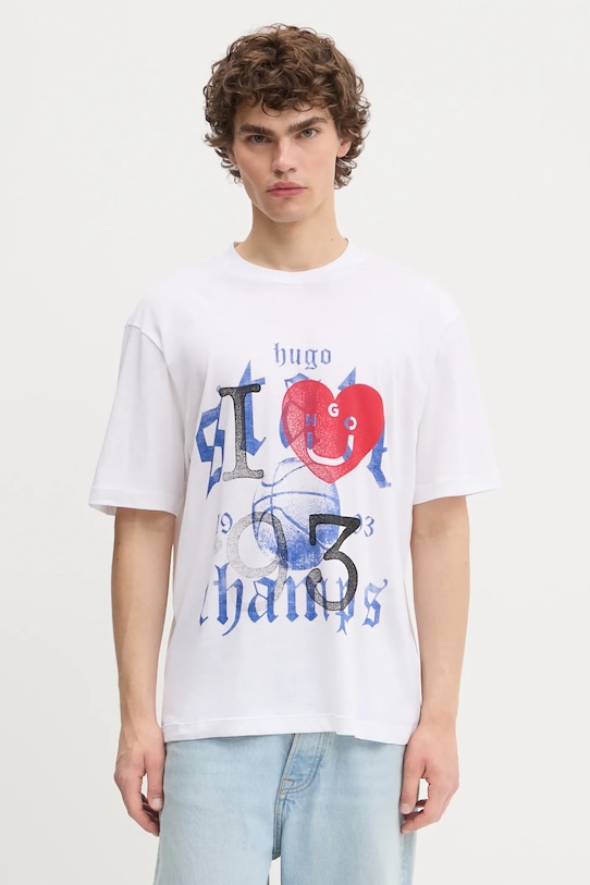 

Хлопковая футболка HUGO Blue notix, белый