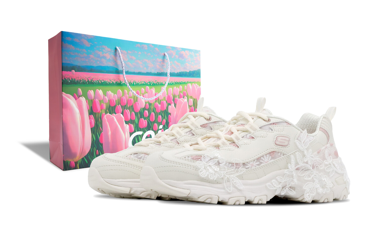 

Кроссовки Skechers Lifestyle Shoes Women's Low-top Pink, цвет Off White