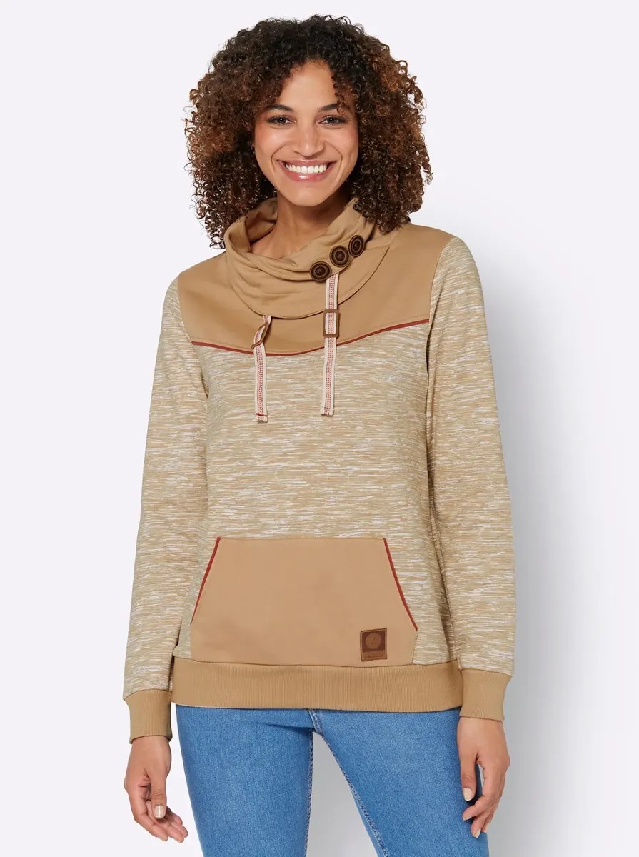 

Толстовка в стиле casual Casual Looks, цвет Camel-Weiß-Meliert