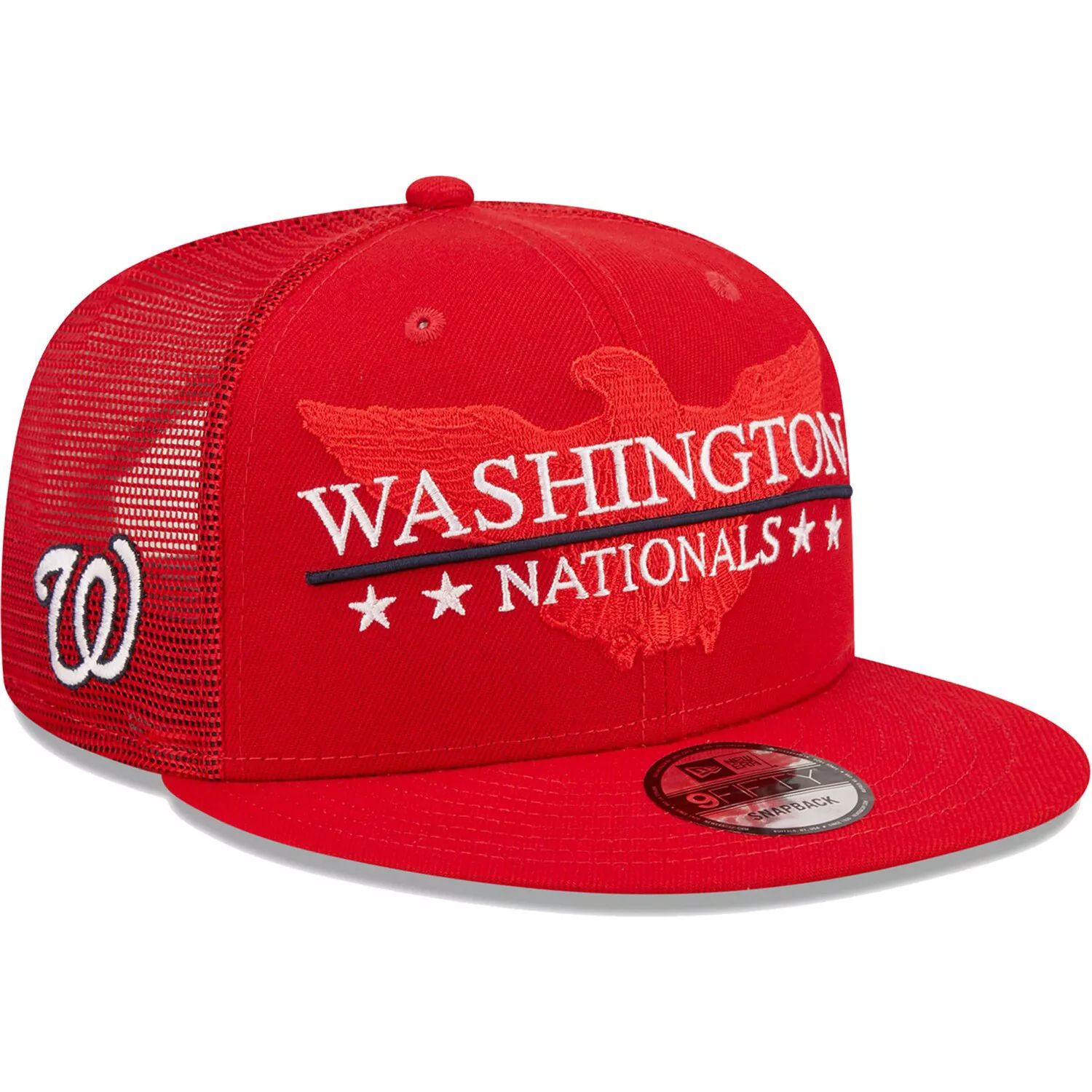 

Мужская красная кепка New Era Washington Nationals Patriot Trucker 9FIFTY Snapback