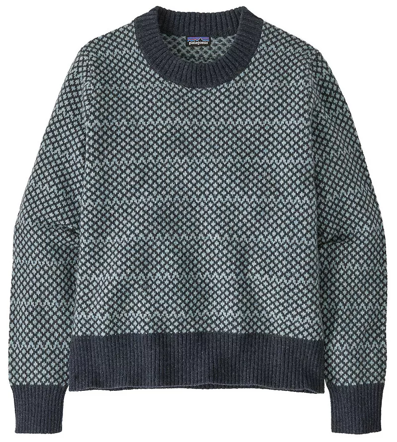 

Женский свитер Patagonia из переработанной шерсти с круглым вырезом, цвет Snowdrift Thermal Blue