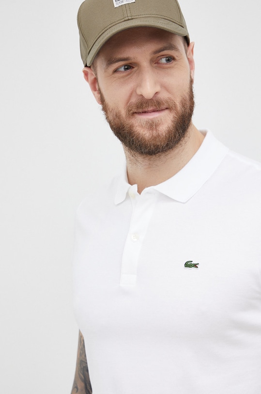 Хлопковая рубашка поло dh2050. Lacoste, белый — фото 4