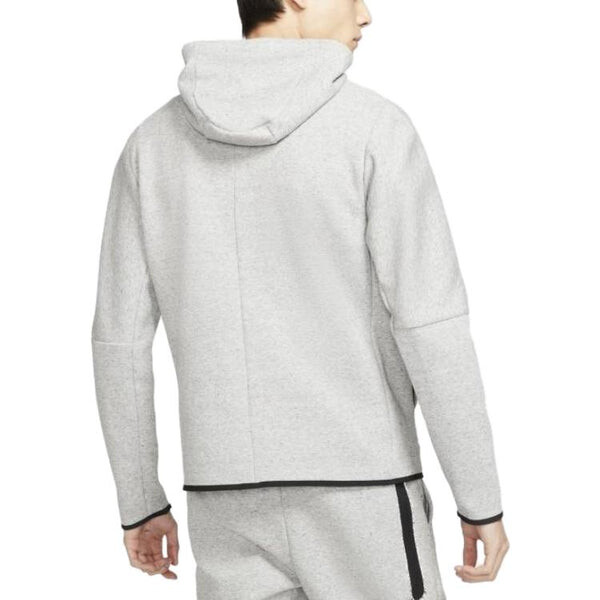 Толстовка Nike Sportswear Tech Fleece Full Zip Hoodie 'Heather Grey', серый — фото 2
