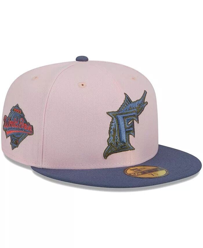 

Мужская розовая, синяя шляпа Florida Marlins Cooperstown Collection Olive Undervisor 59FIFTY New Era