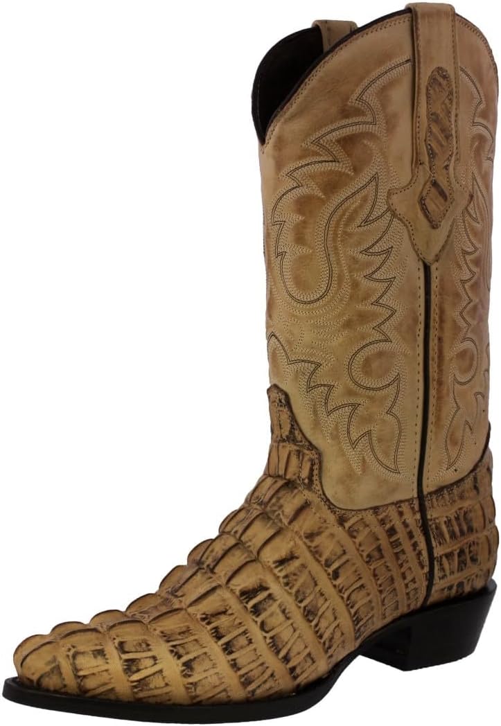 

Мужские деревенские ковбойские сапоги Texas Legacy из песочно-коричневой кожи с принтом крокодильего хвоста