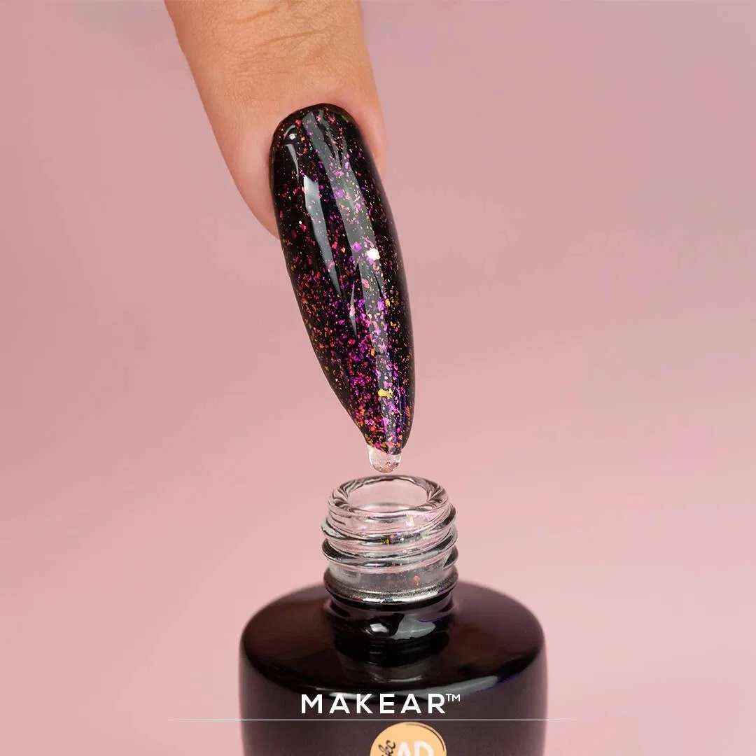 Верхнее покрытие для ногтей Top Cherry No Wipe с эффектом хамелеона Makear, Cherry Glitter — фото 3