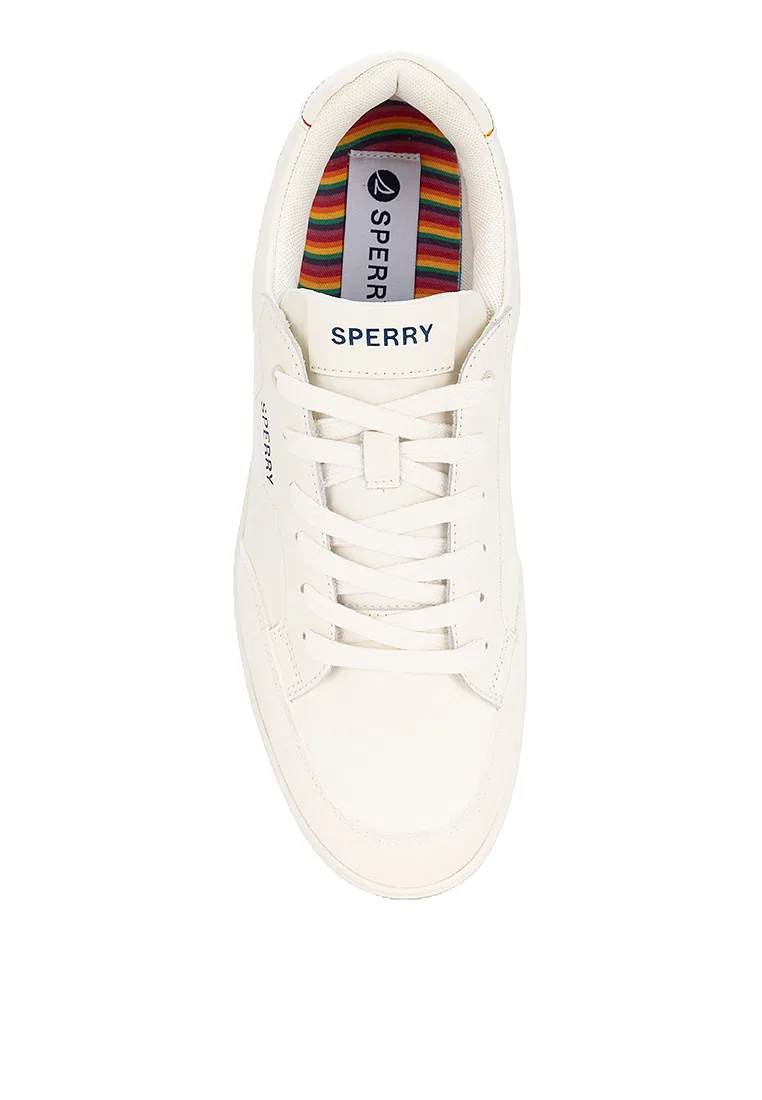 Кроссовки мужские, кожаные, модель Crew 90 Sperry, светло-бежевый — фото 4