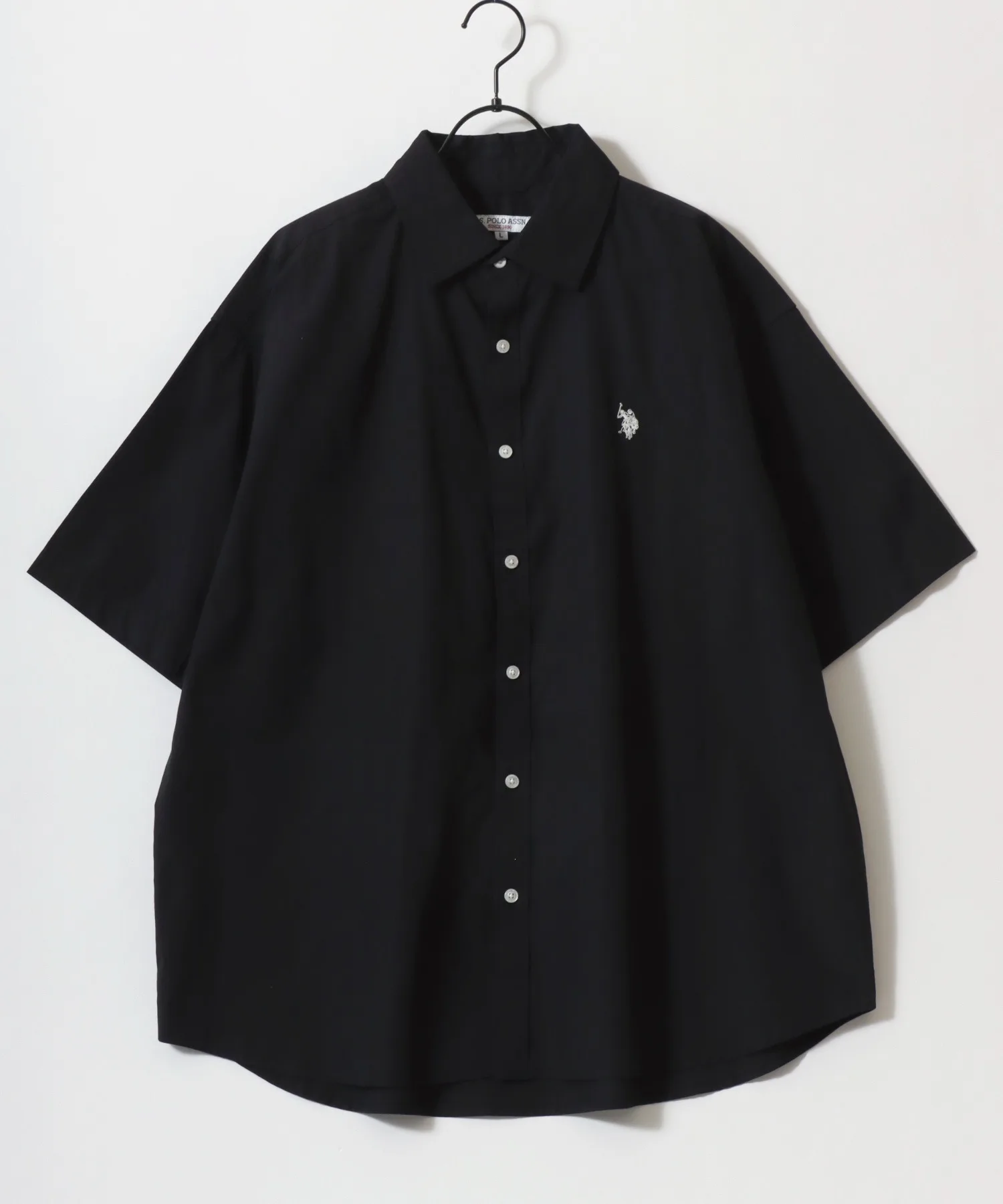 Унисекс рубашка оверсайз с вышивкой U.S. POLO ASSN. Oversize Point Embroidery бежевая — фото 3
