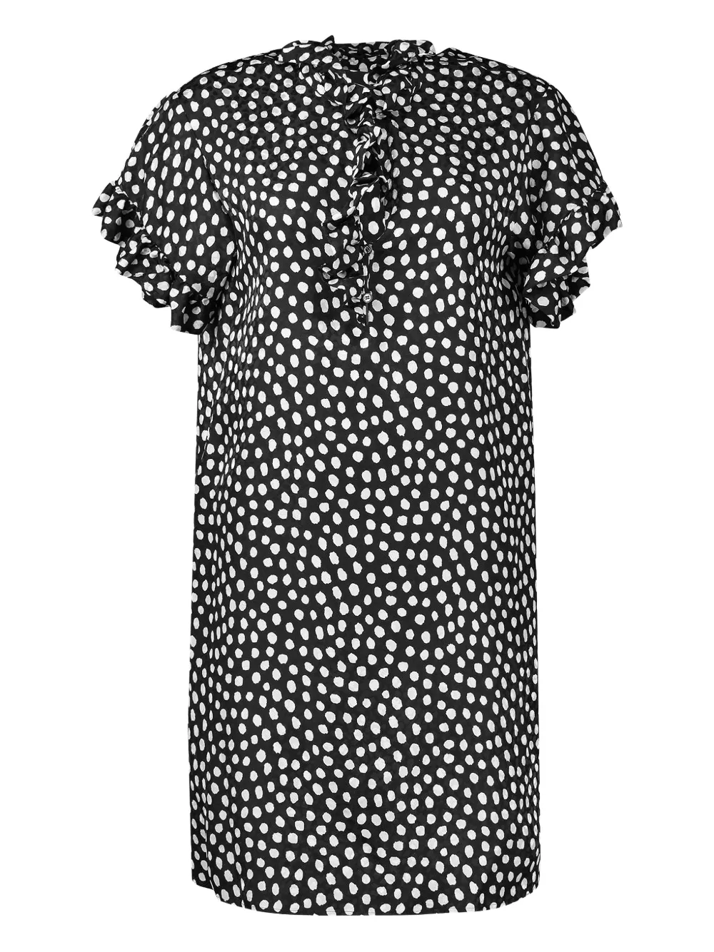 

Мини-платье с оборками на рукавах Chloé, черный