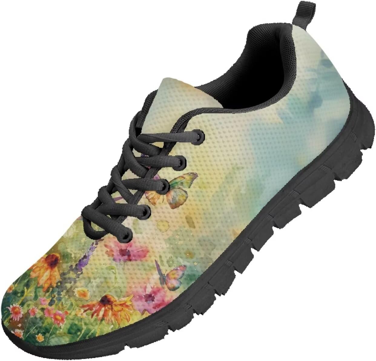 

Мужские кроссовки Funnydude Funny Print для прогулок, осенние, удобные, повседневные, нескользящие, Butterfly Floral