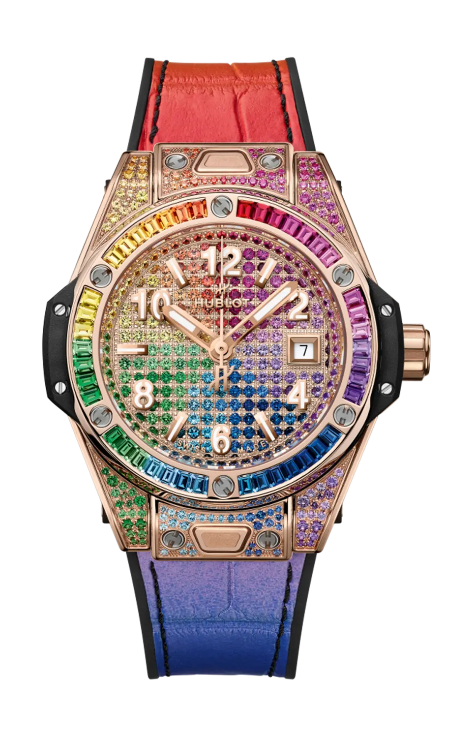 

Часы Hublot Big Bang one click king gold rainbow 33 мм