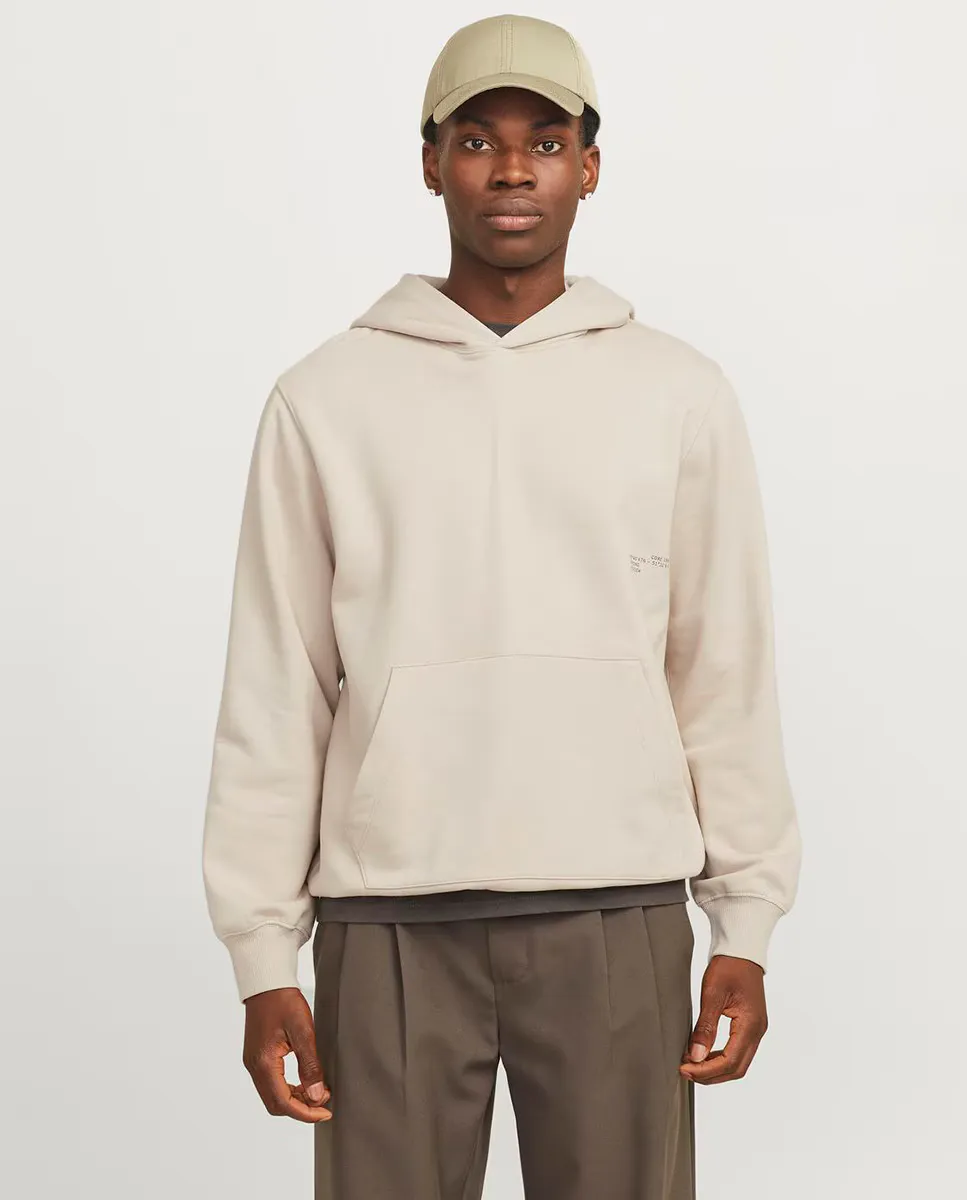 

Мужская толстовка с длинными рукавами и логотипом спереди Jack & Jones, бежевый