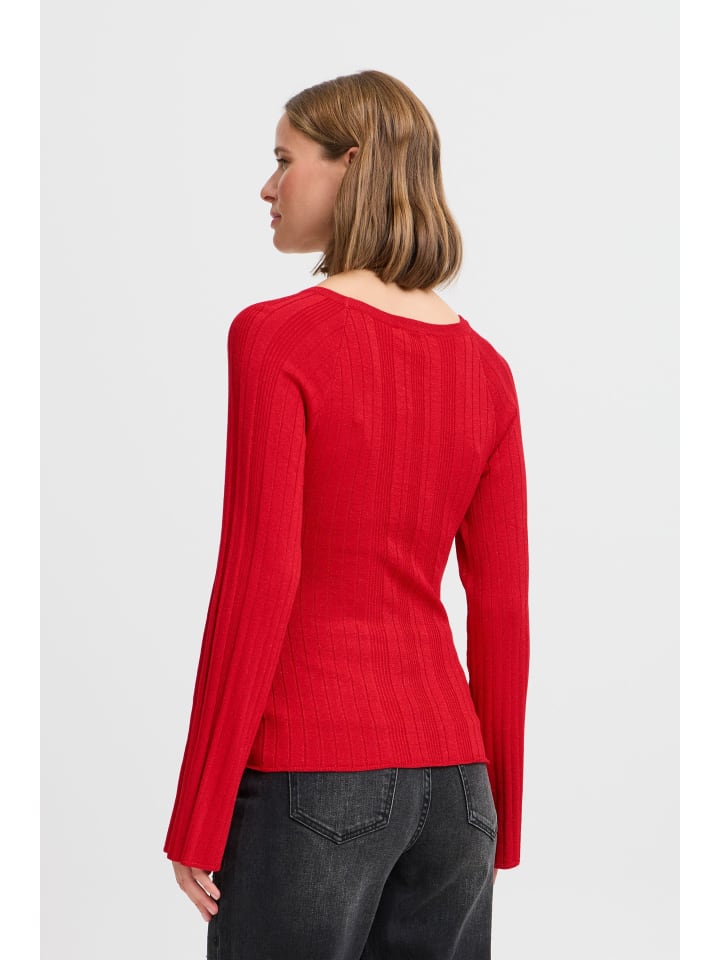 

B. young Вязаный джемпер-реглан BYMOBBE, приталенный, цвет «Красная смесь»