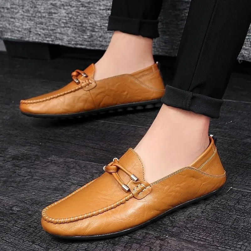 Лоферы мужские JIADELI Light Weight Vegan Leather, желто-коричневый — фото 2
