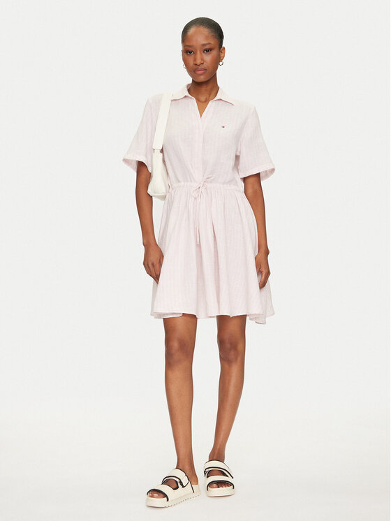 Платье-Рубашка стандартный крой Ess WW0WW44672 Tommy Hilfiger, розовый — фото 2
