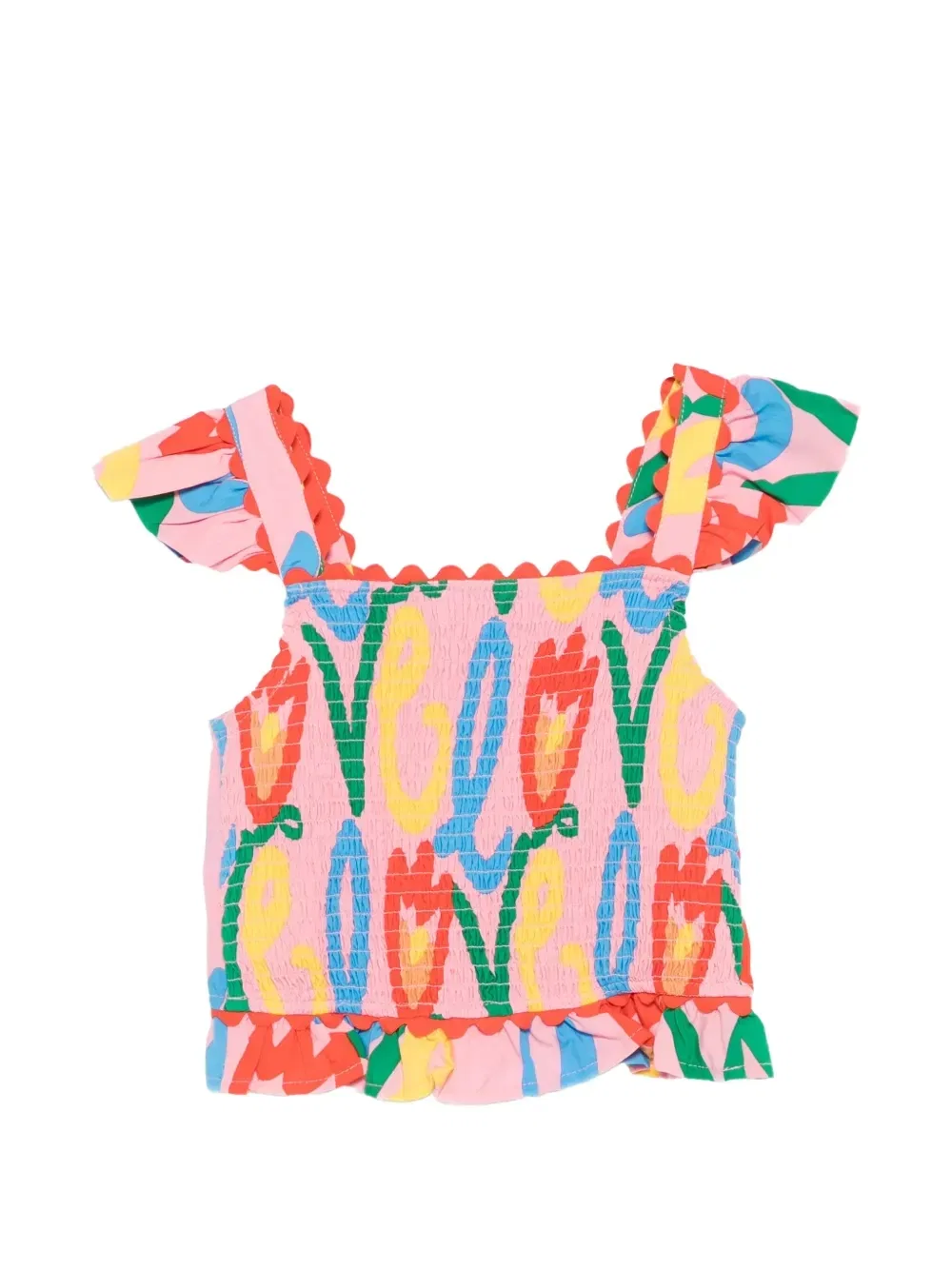 Топ с оборками и принтом Stella McCartney Kids, розовый — фото 2