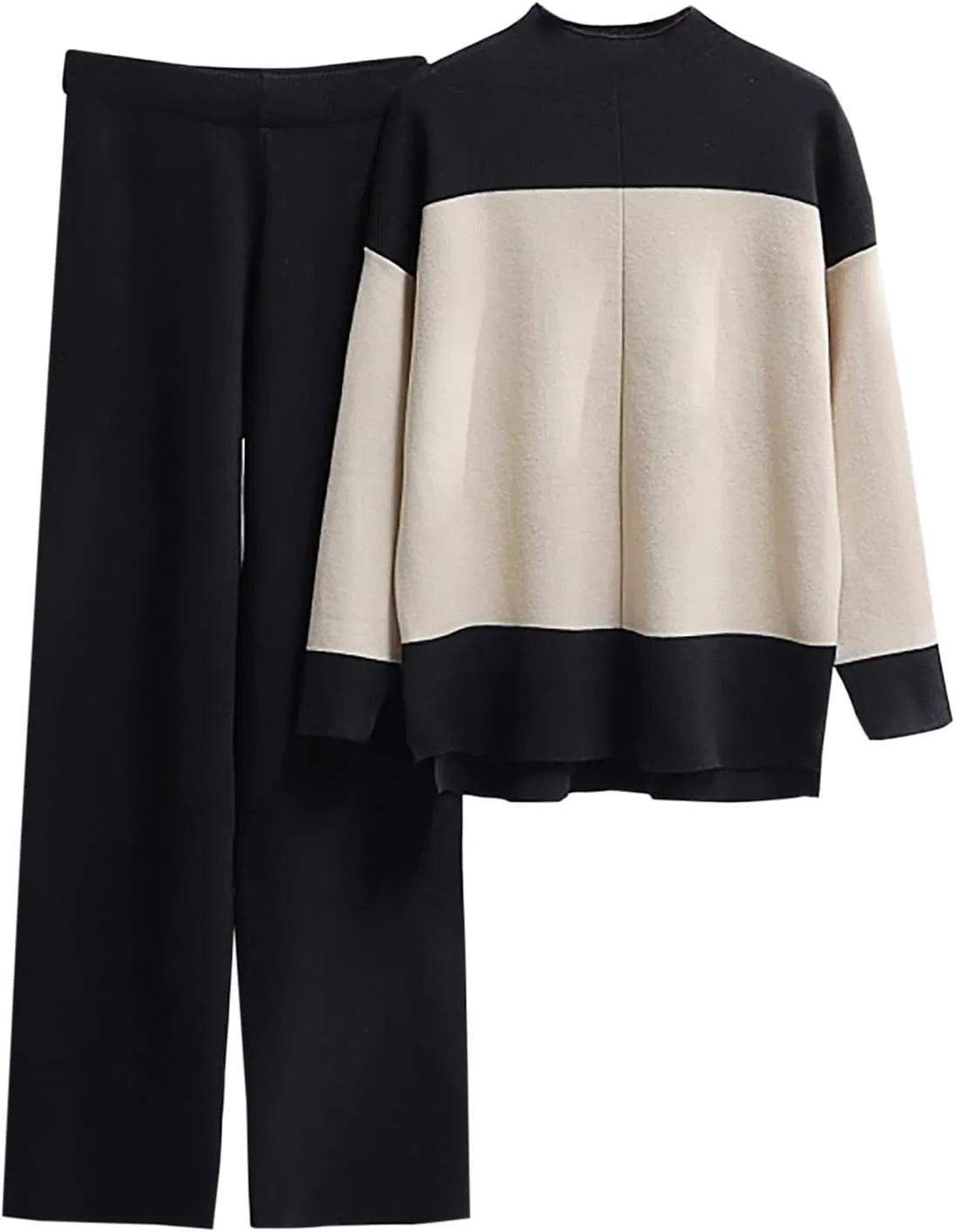 Женский спортивный костюм 2 предмета Ribbed Knit, черный