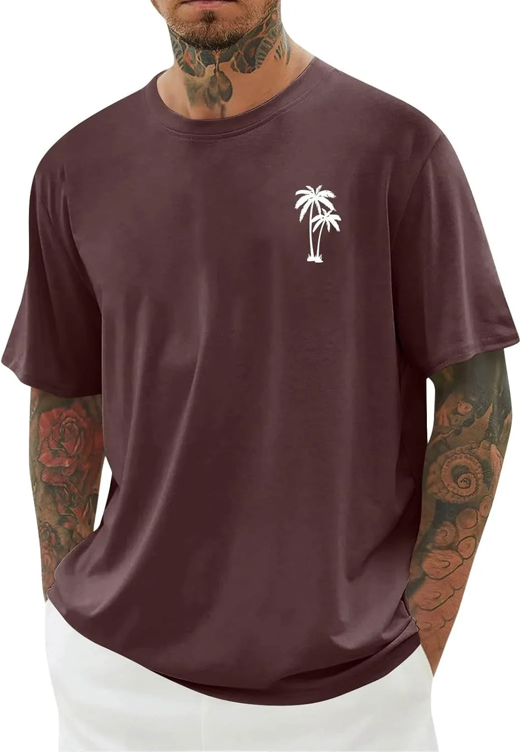 

Мужская футболка с коротким рукавом 2025 Funny Graphic, Big and Tall, летняя, свободная, оверсайз, круглый вырез, однотонная