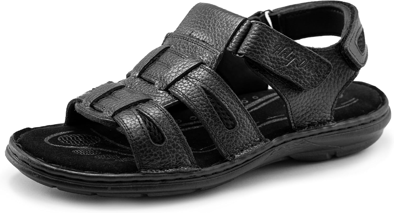 

Мужские сандалии Holy Dove с открытым носком, кожаные, рыбацкого типа, спортивные, для походов и активного отдыха, летние повседневные сандалии, черный