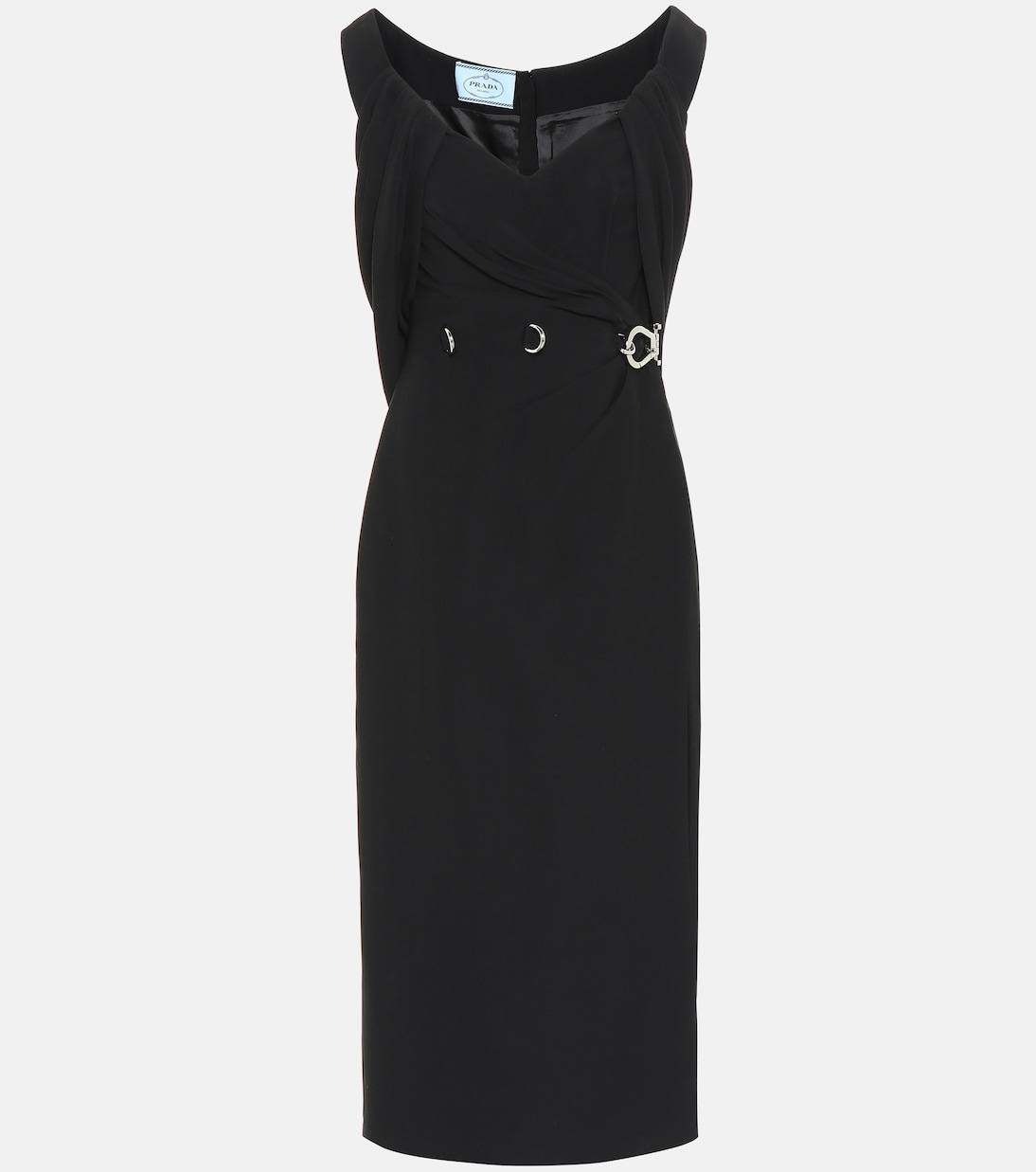 

Платье из крепа с декором Prada, Nero