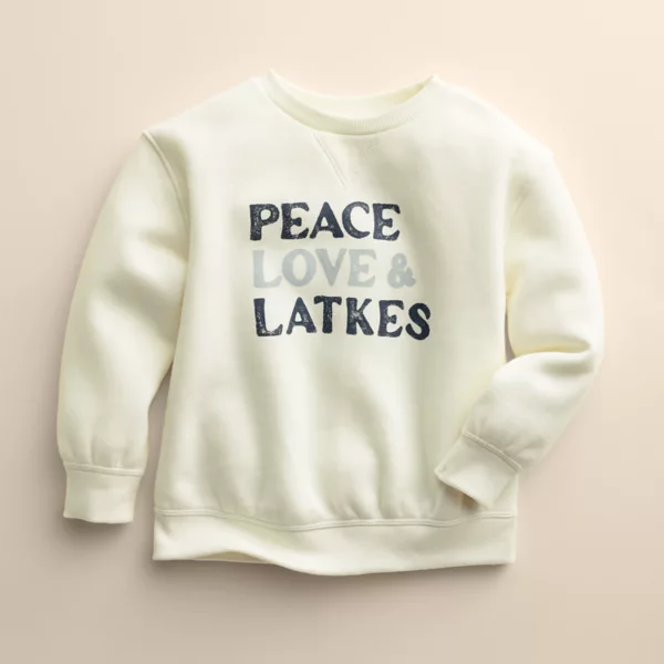 

Пуловер с круглым вырезом для малышей и малышей Little Co. By Lauren Conrad, цвет peace love latkes