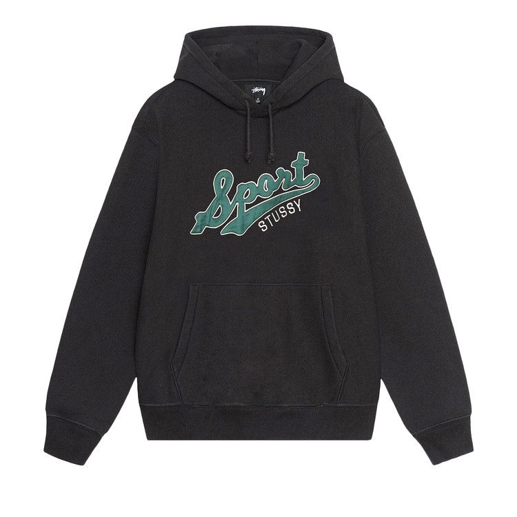 

Худи Stussy Satin Patch Oversized Hoodie, Washed Black