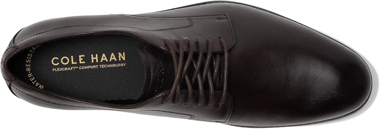 Мужские оксфорды Cole Haan Harmon Grand Plain Toe, Waterproof Black Dark Chocolate — фото 3