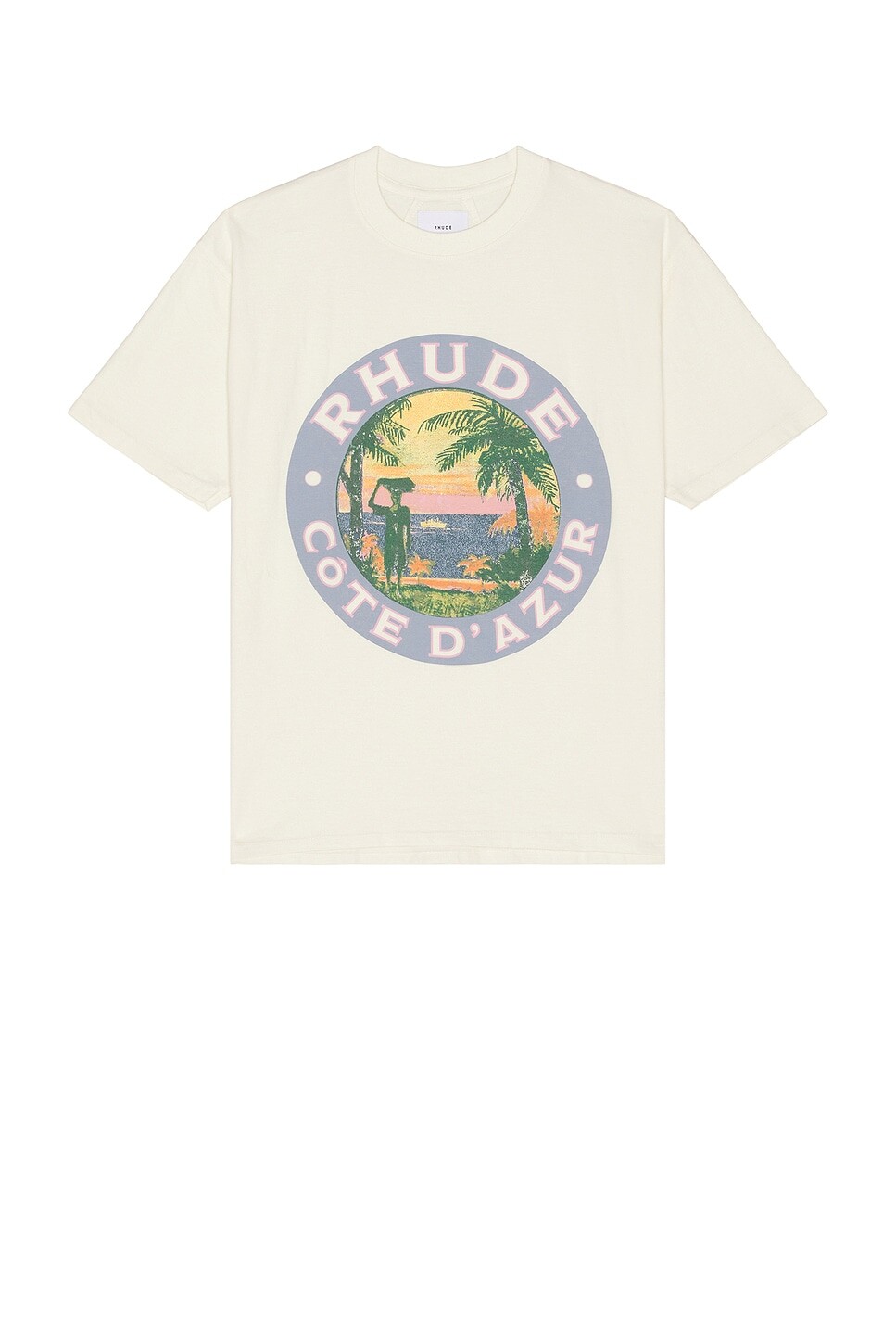 

Футболка Лаго Rhude, цвет Vintage White