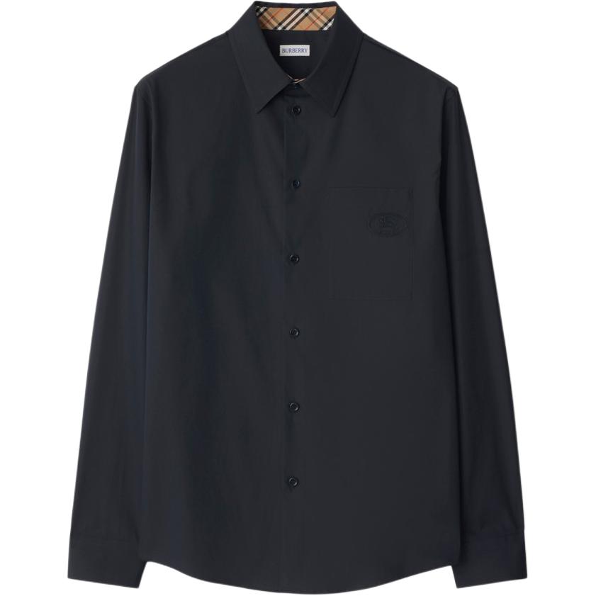 

Хлопковая поплиновая рубашка Burberry, синий