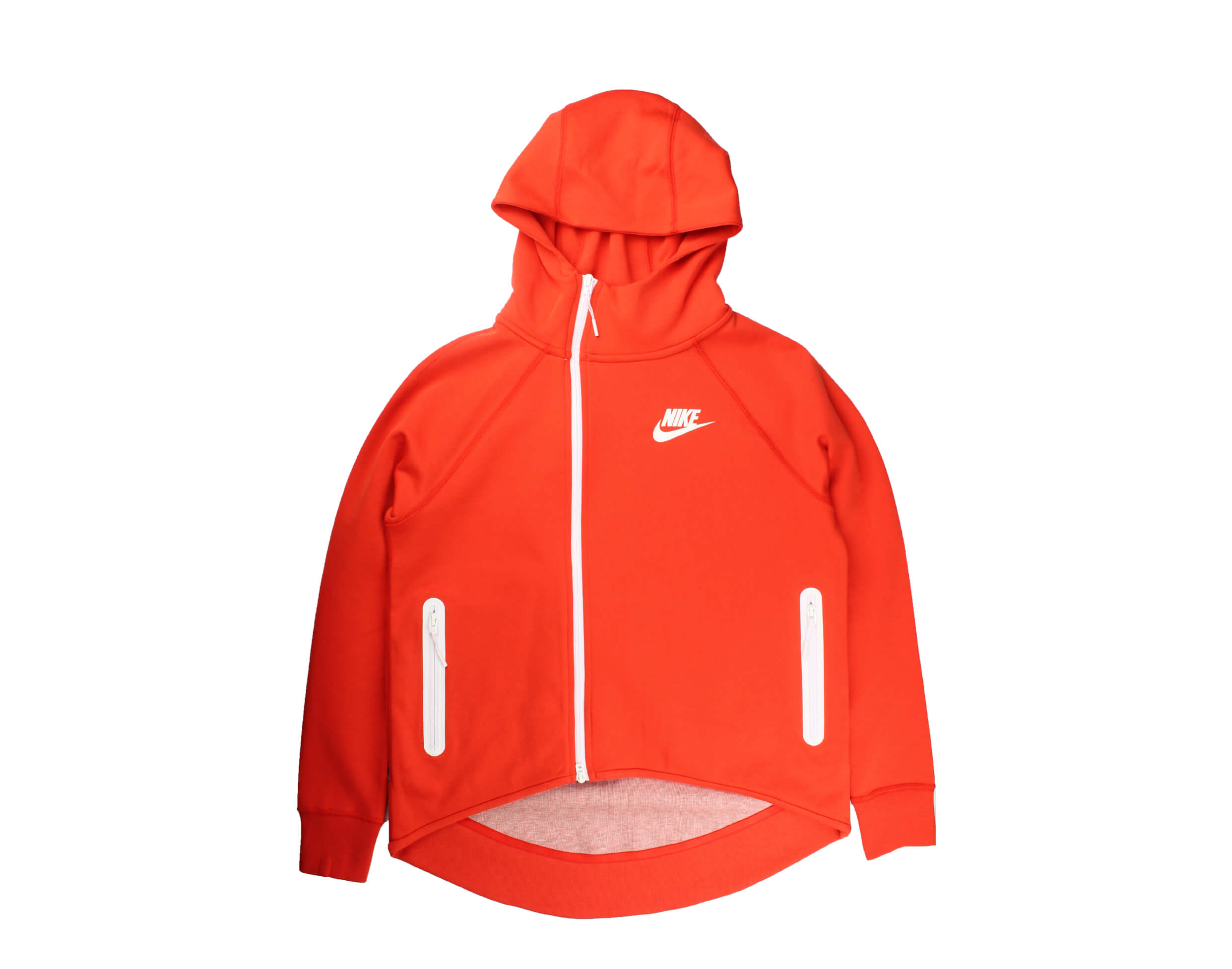 

Женская толстовка с капюшоном Nike Sportswear Tech Fleece Habanero с полной молнией, красная 930757-634