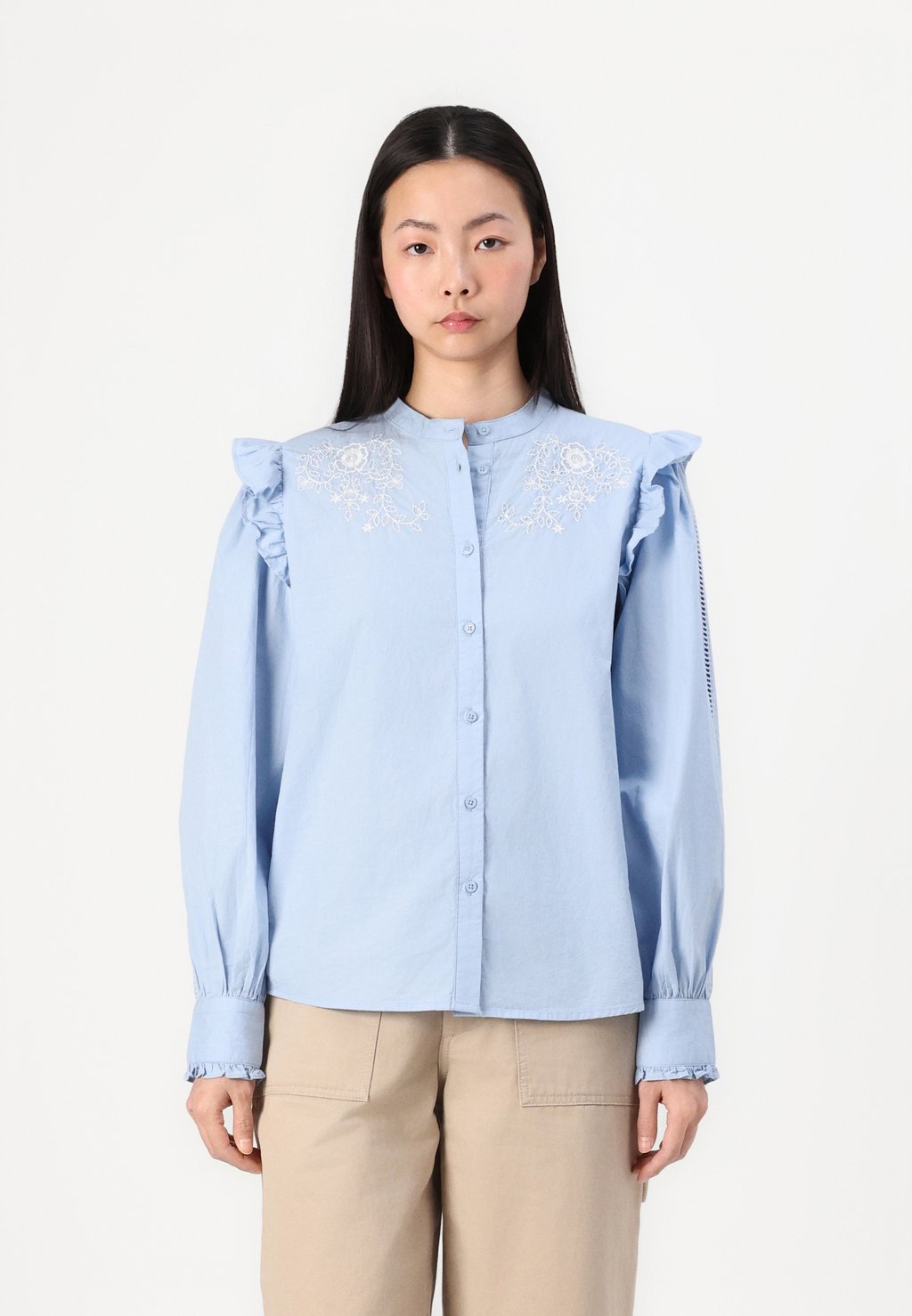 

Блуза ONLSIMM FRILL ONLY, светло-голубой