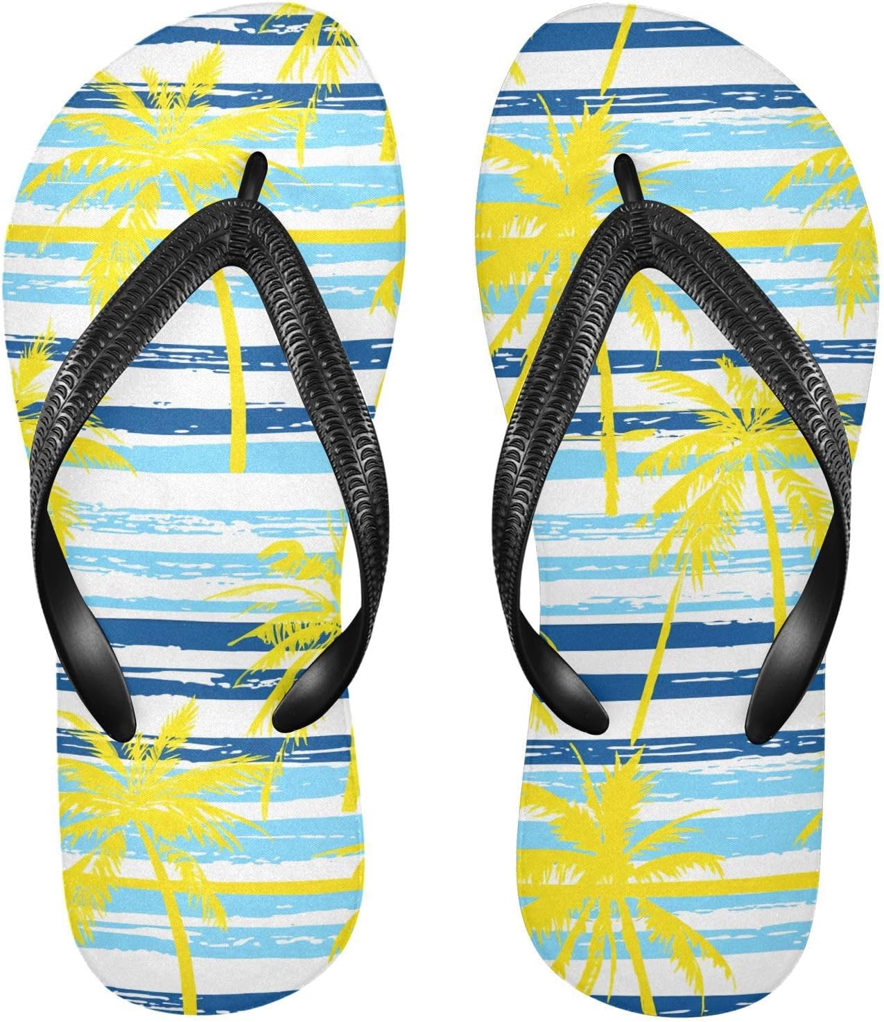 

Вьетнамки с принтом кокосовой пальмы, синие, для пляжа, для душа, резиновые, нескользящие, летние тапочки для женщин и мужчин, для ходьбы Sinestour