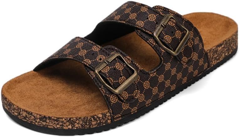 

Мужские сандалии Geerta с двойной пряжкой, широкое корковое стелько, водные шлепанцы, носить легко, пляжные балетки, легкие, дышащие, противоскользящие, домашние клетчатые тапочки, удобная обувь для лета, бассейна, вечеринки, круиза и отпуска, D...