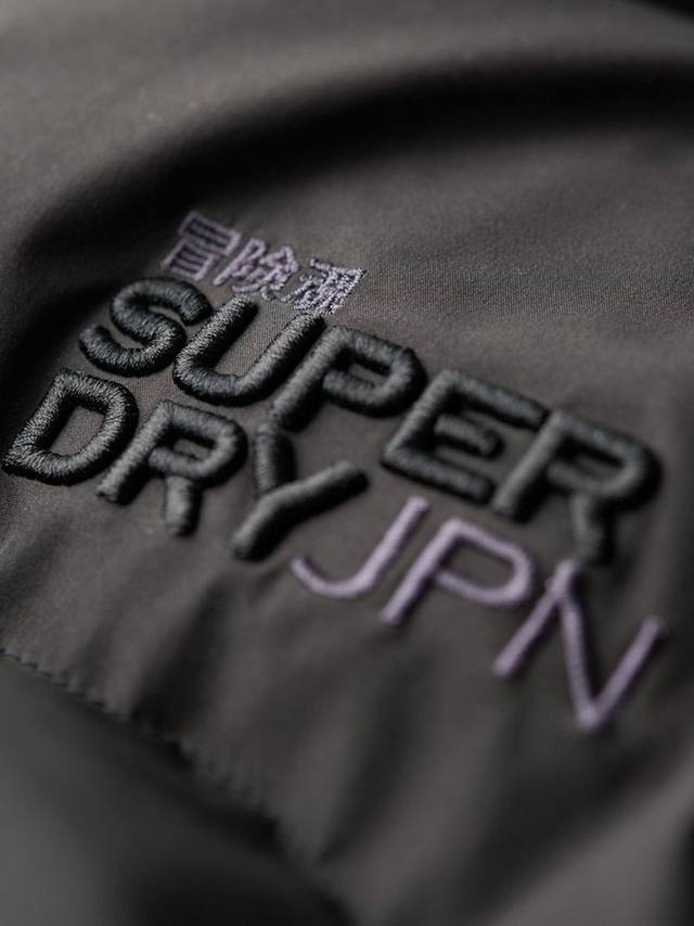 Спортивная куртка-бомбер из фугу с капюшоном Superdry, черный — фото 4