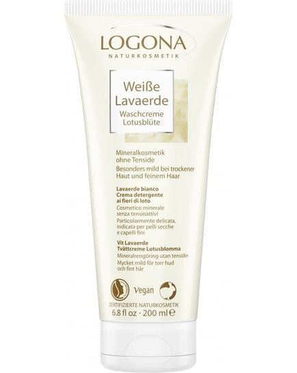 

Очищающий крем с белой минеральной глиной и цветком лотоса, 200 мл Logona Lavaerde