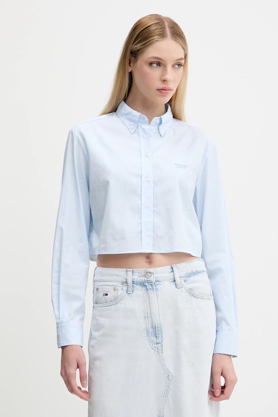 

Хлопковая рубашка Tommy Jeans, синий