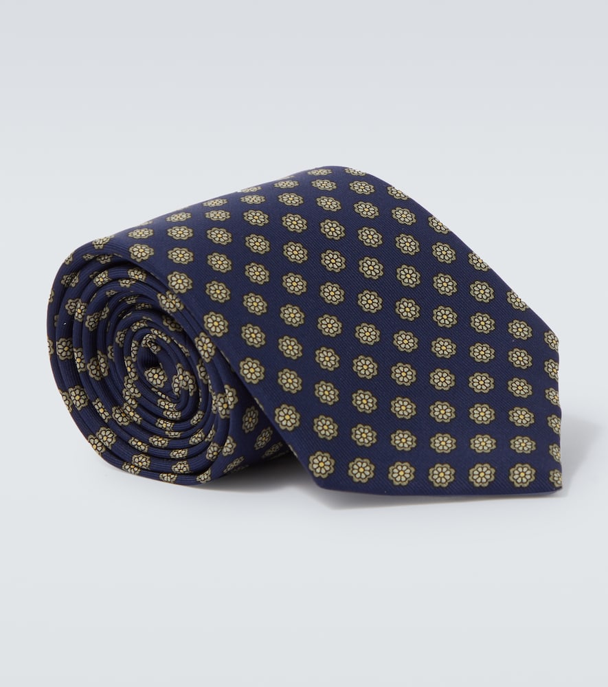 

Шелковый галстук с принтом Dunhill, Spring Navy